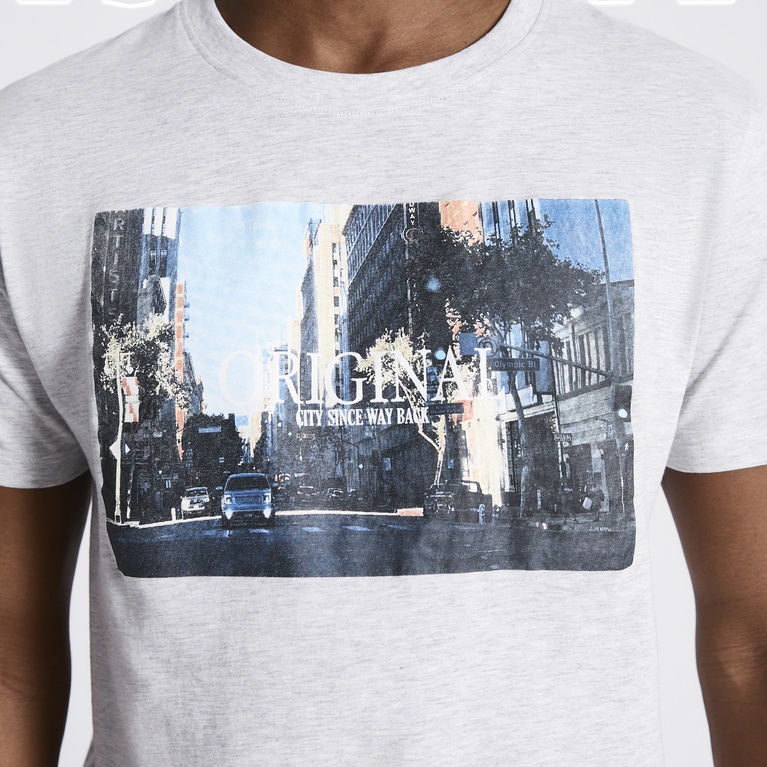 Printed tee "Bill" Grey Melange